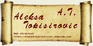 Aleksa Topisirović vizit kartica